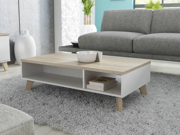 Couchtisch Lotta 110 Eiche - Weiß