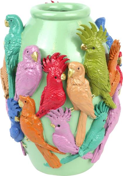 Vase Parrot Grün - Kunststoff - 14 x 18 x 14 cm