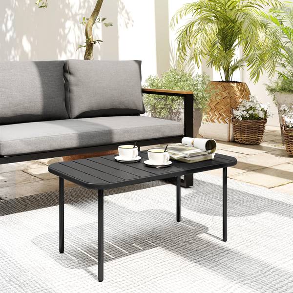 Couchtisch 84K-051V00BK Schwarz - Stahl - 50 x 43 x 90 cm