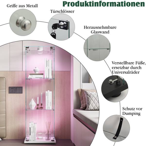 Vitrinenschrank CCJY01 Weiß