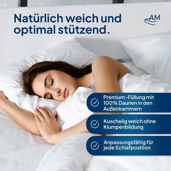 Premium Daunenkissen 80x80cm 80 x 25 x 80 cm