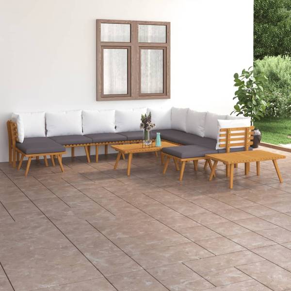 Salon de jardin 3087021 (lot de 12) Marron - Polyester - Acacia - 55 x 35 x 90 cm