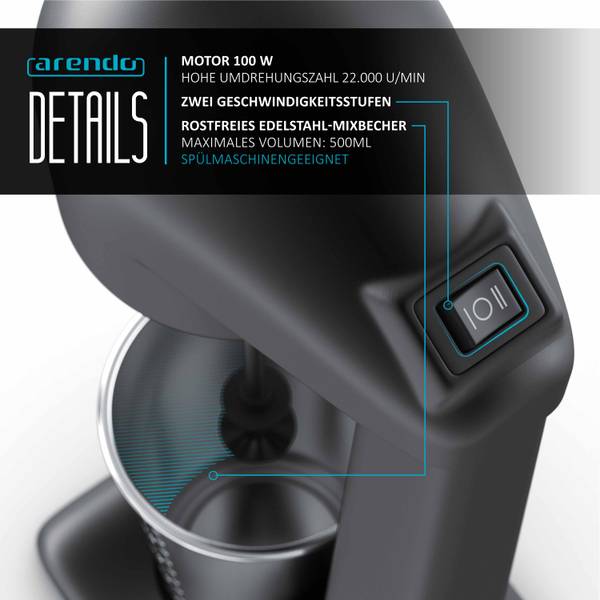 Standmixer GE-2401 Schwarz - Kunststoff - 39 x 12 x 17 cm