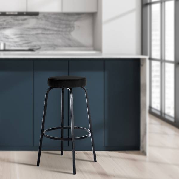 Barkruk Kamari zwart - kunstmatig dierenvel