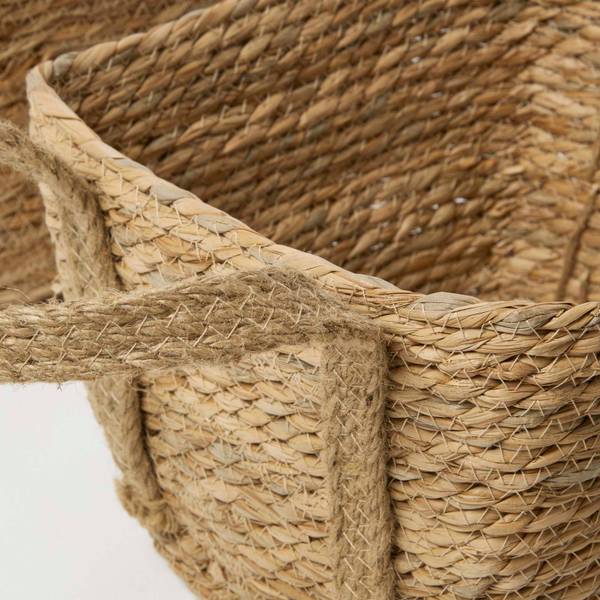 3er Set Aufbewahrungskörbe in 3 Größen Beige - Naturfaser - 33 x 22 x 26 cm