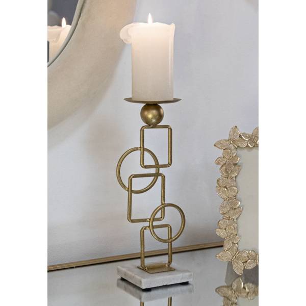 Kerzenständer VKH343 Gold - Metall - 13 x 32 x 10 cm
