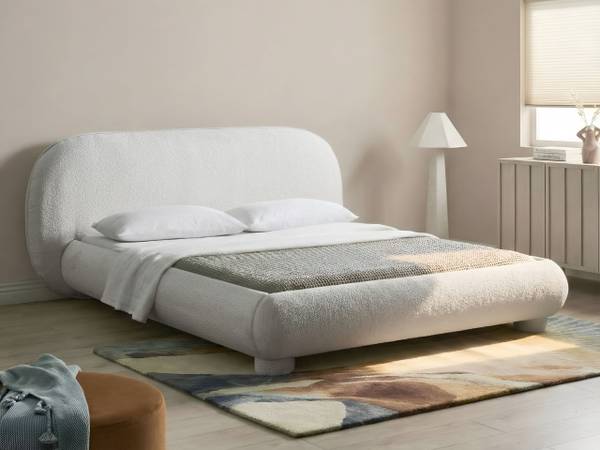 Bett BAYEL 2-tlg Weiß - Naturfaser - 213 x 100 x 231 cm