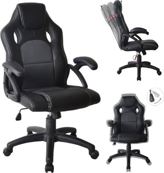 Gaming Stuhl AN2706-1_ZWART Schwarz - Stahl - 64 x 118 x 48 cm