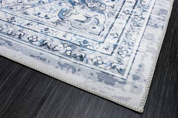 Teppich OLD MARRAKESCH Beige - Blau - Grau - Baumwollstoff - Flachgewebe - Polyester - Wolle - 230 x 160 cm