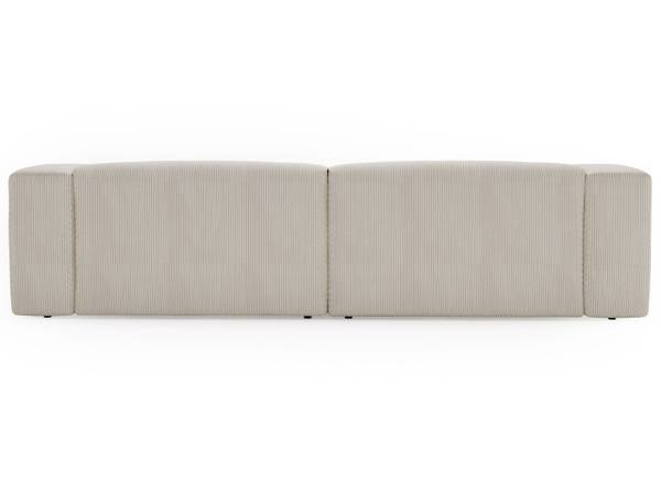 Ecksofa LANDI Creme - Armlehne beidseitig montierbar - Ecke davorstehend links - Ottomane davorstehend links