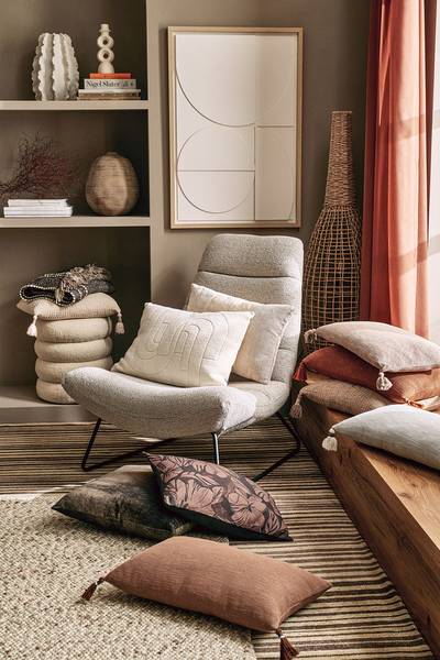 Zierkissen Sjoa Weiß - Textil - 40 x 1 x 60 cm