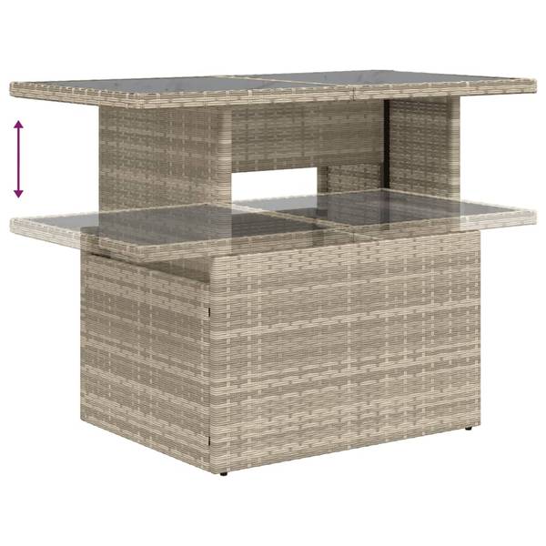 Salon de jardin 3036904-1 lot de 7 Gris lumineux