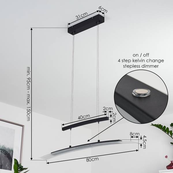 Pendelleuchte Silvi Schwarz - Durchsichtig - Weiß