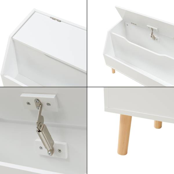 Coffre à jouets Aavanrar Blanc - Bois manufacturé - 60 x 43 x 30 cm