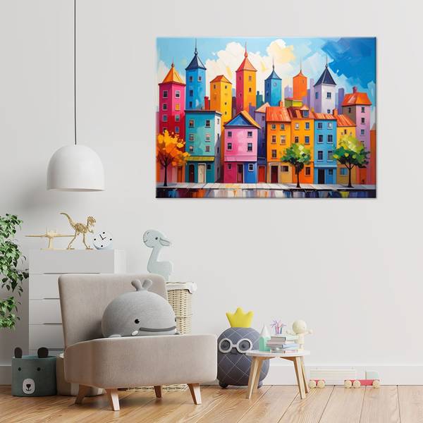 Wandbild Stadt 120 x 80 cm