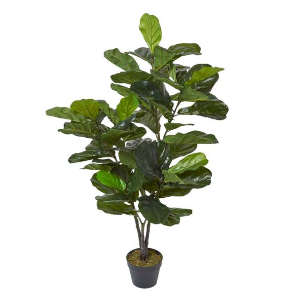 Kunstpflanze Geigenfeige Grün - Polyester - 18 x 120 x 120 cm