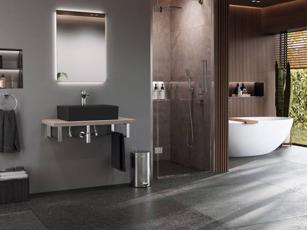 Waschbecken Plan Schwarz - Keramik - 50 x 13 x 38 cm