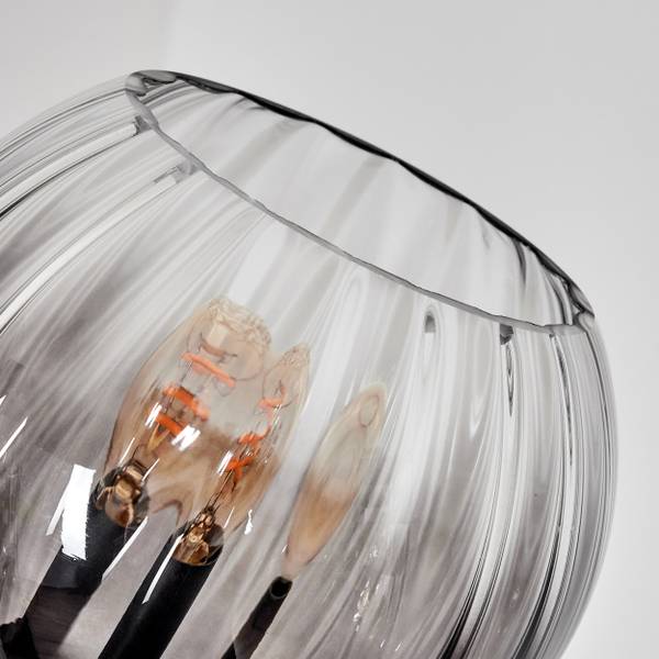 Stehlampe Cesaro Grau - Orange - Aluminium - Klarglas - 33 x 170 x 39 cm