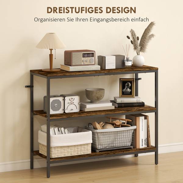 Konsolentisch 837-591V00RB Braun - Holzwerkstoff - 35 x 80 x 101 cm