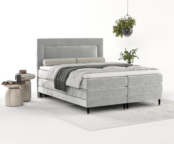 Boxspringbett Madame Grau - Liegefläche Breite: 180 cm