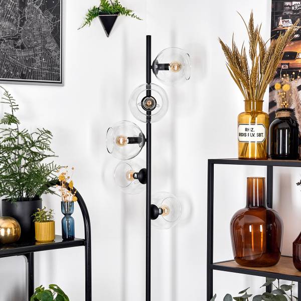 Stehlampe Cesaro Aluminium - Klarglas - 31 x 160 x 31 cm