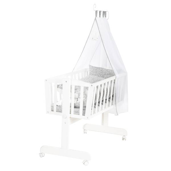Berceau à bascule Set miffy® Blanc - Bois manufacturé - 53 x 150 x 104 cm
