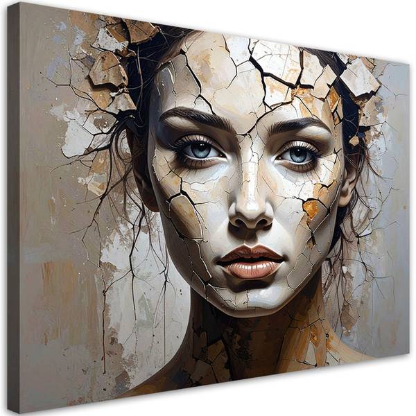 Wandbild Frauen Beige - Polyester - 30 x 20 x 3 cm