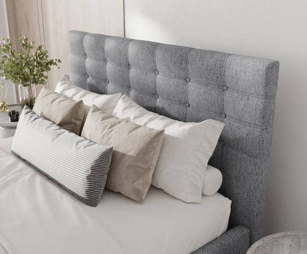 Polsterbett SOMA mit Stauraum Stoff Neve Dunkelgrau - Liegefläche Breite: 140 cm