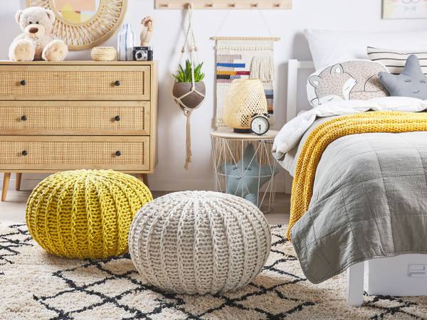 Pouf CONRAD Senfgelb - Gelb - 50 x 35 x 50 cm