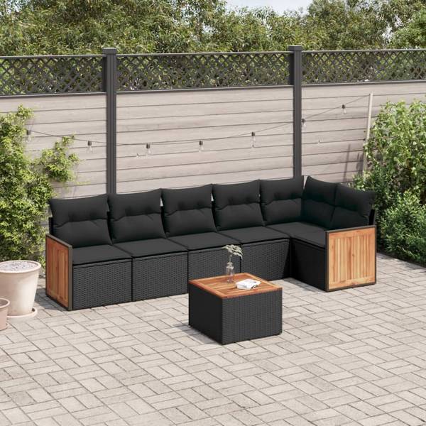 Salon de jardin 3034996-2 (lot de 7) Noir