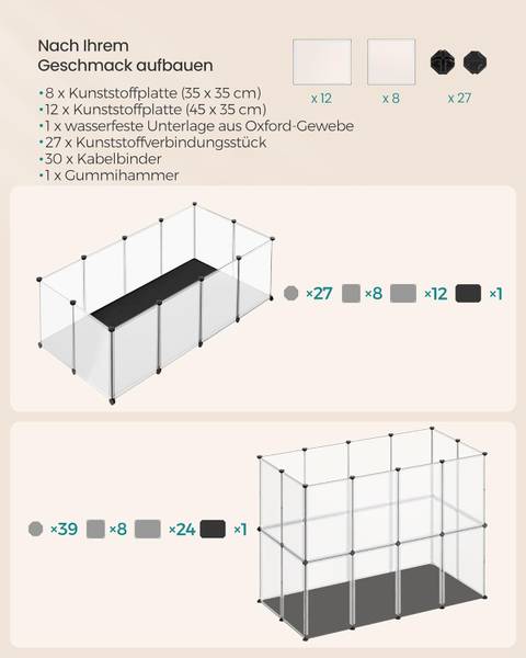 Gehege 100507 Weiß - Polypropylen - 73 x 46 x 143 cm