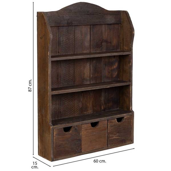 Regal Victoria Braun - Holzwerkstoff - 60 x 87 x 15 cm