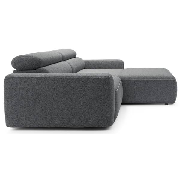 Ecksofa FANDO Grau - Ecke davorstehend rechts - Ottomane davorstehend rechts