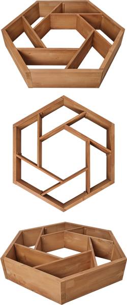 Pflanzbeet-Komposition Hexy1 Braun - Massivholz - 100 x 80 x 100 cm