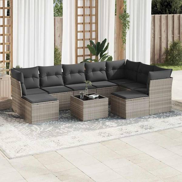 Loungeset 3034286-2 set van 10 lichtgrijs