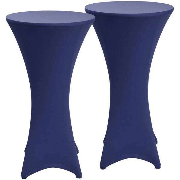 Stehtischhusse Stella 2tlg Blau - Spandex - 80 x 110 x 120 cm