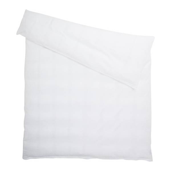 Housse de duvet SATIN-SEERSUCKER Blanc - 200 x 210 cm