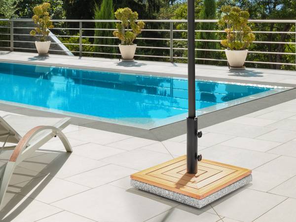Accessoires de parasol CECCANO Noir - Marron - Gris - Bambou - 45 x 33 x 45 cm