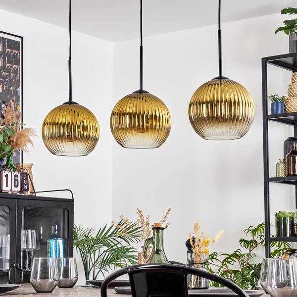 Pendelleuchte Cesaro Gold - Metall - 8 x 120 x 70 cm