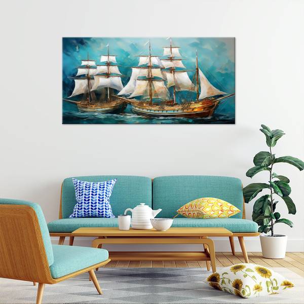 Wandbild schiffe segelschiffe retro 120 x 60 cm