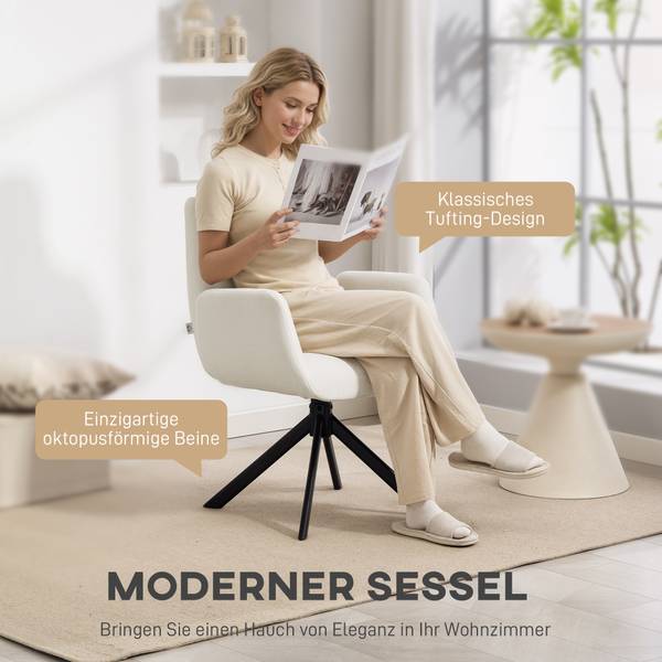 Sessel 83B-177V00CW Cremeweiß
