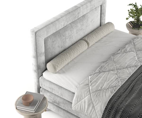 Boxspringbett Madame Grau - Liegefläche Breite: 180 cm