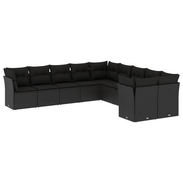 Garten-Lounge-Set 3034269-1 10-teilig Schwarz