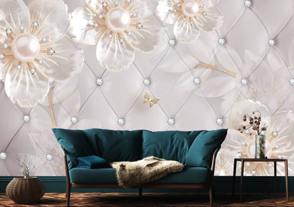 Fotobehang ABSTRACTIE Bloemen Parels 360 x 240 x 240 cm