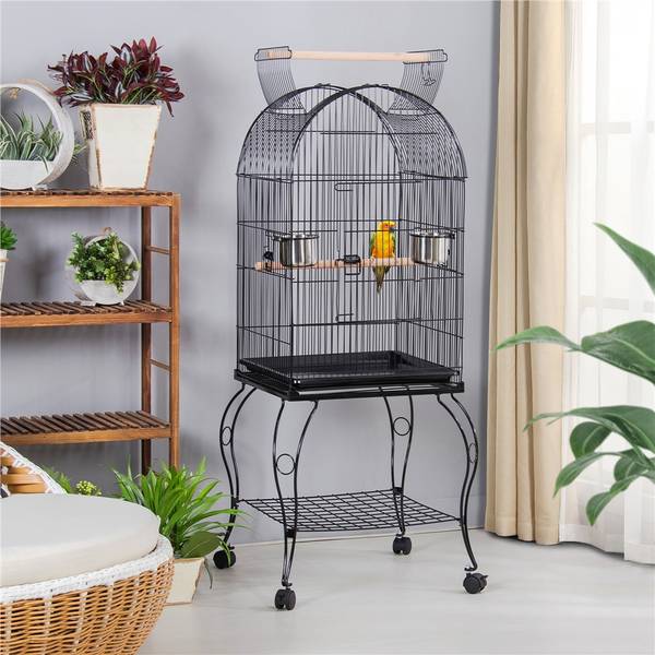 Vogelkäfig ARE83 Schwarz - Metall - 60 x 150 x 60 cm