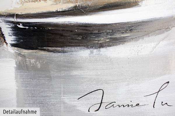 Acrylbild Handgemalt Schiffe & Boote Jec Grau - Baumwollstoff - 80 x 80 x 4 cm