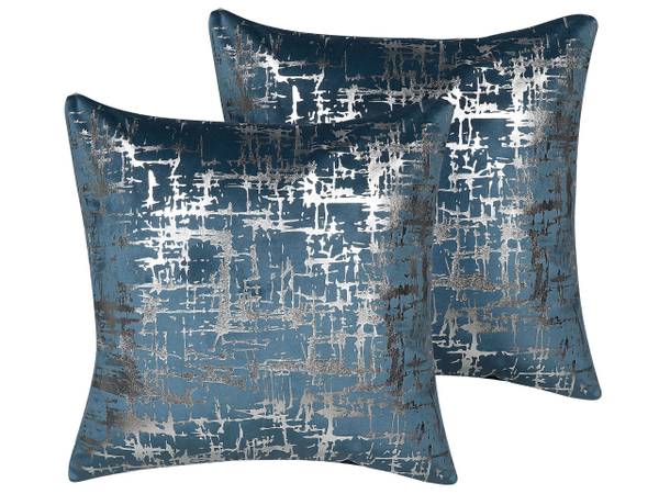 Coussin décoratif GARDENIA Bleu - Argenté