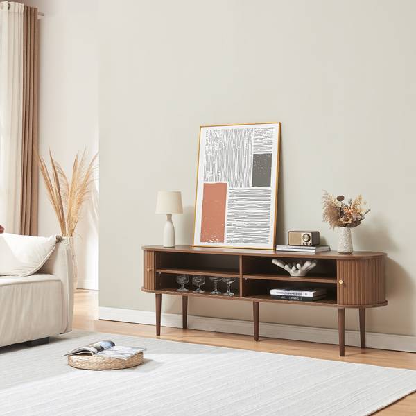 Fernsehschrank Mapia Braun - Holzwerkstoff - 166 x 55 x 40 cm