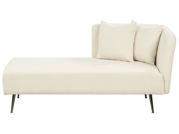 Chaiselongue RIOM Schwarz - Weiß - Naturfaser