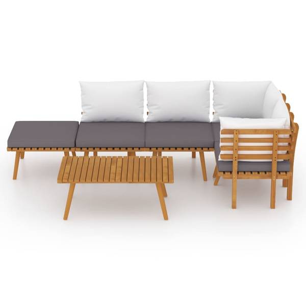 Salon de jardin 3087026 (lot de 6) Marron - Polyester - Acacia - 55 x 35 x 90 cm